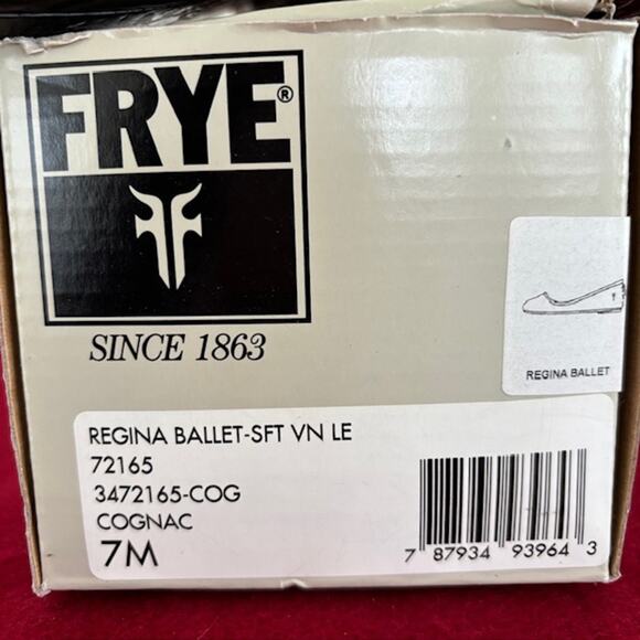 FRYE Women’s Regina Ballet Flats in Cognac Leather - 7 - Picture 3 of 10